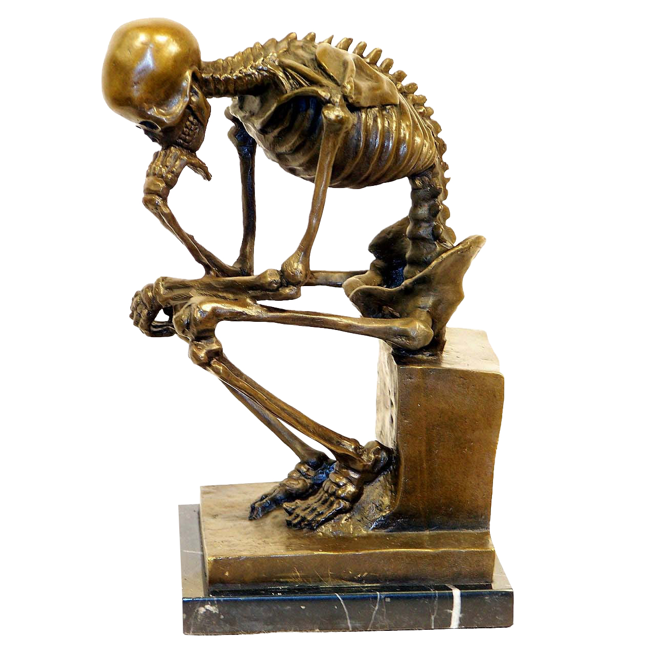 the thinker skeleton statue