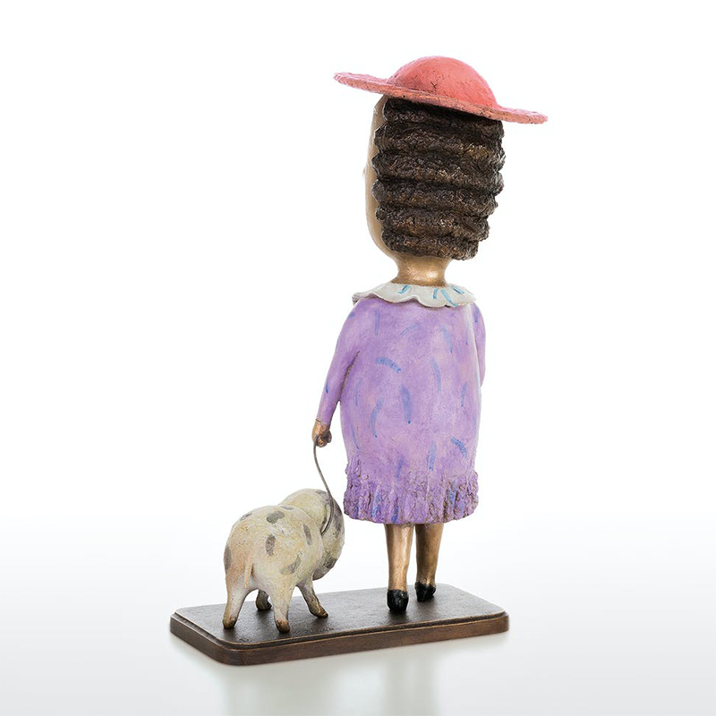 Lady with Dog Figurine