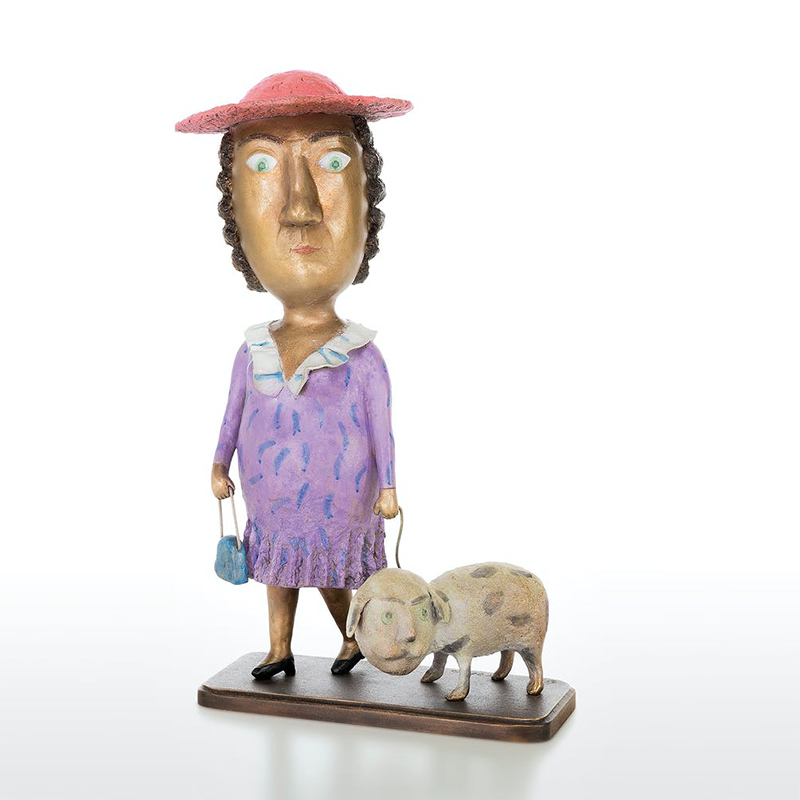 Lady with Dog Figurine