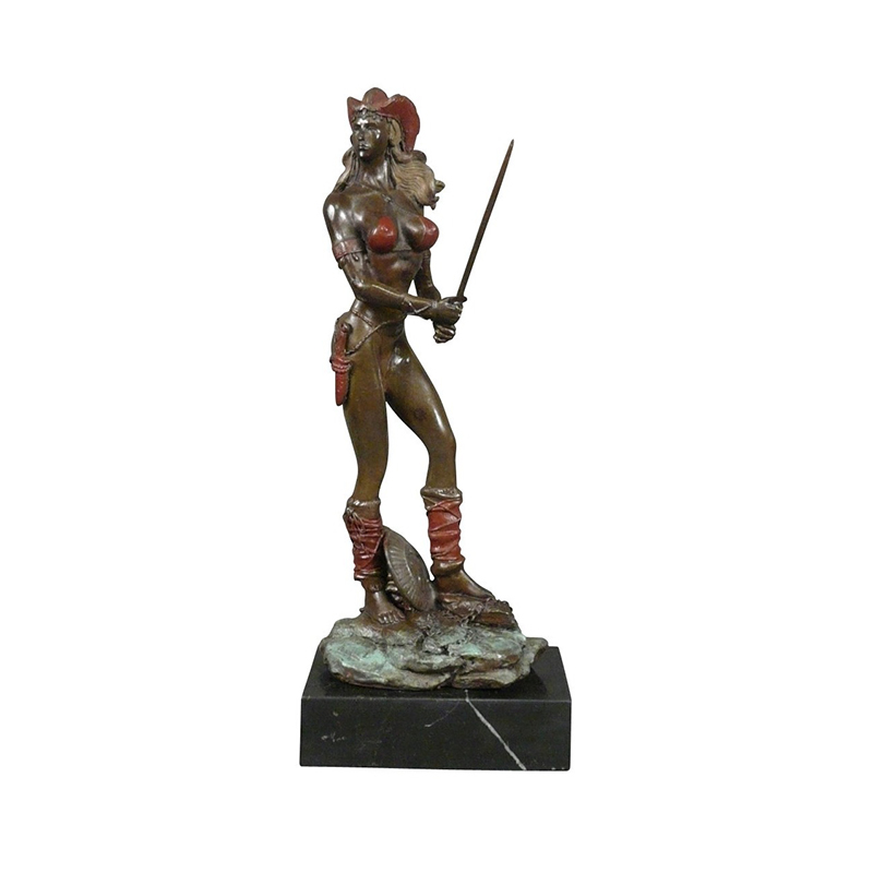 Bronze Art Deco Lady Statue