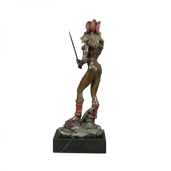 bronze art deco lady statue