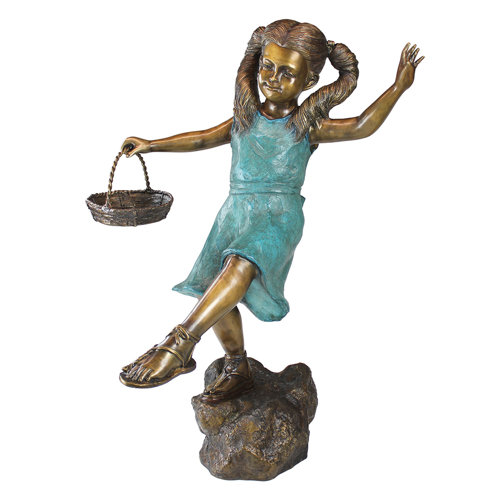 Girl With Basket Garden Statue