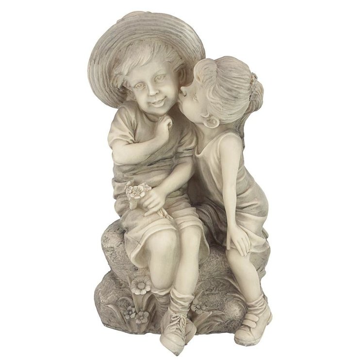 Kissing Boy and Girl Garden Statue