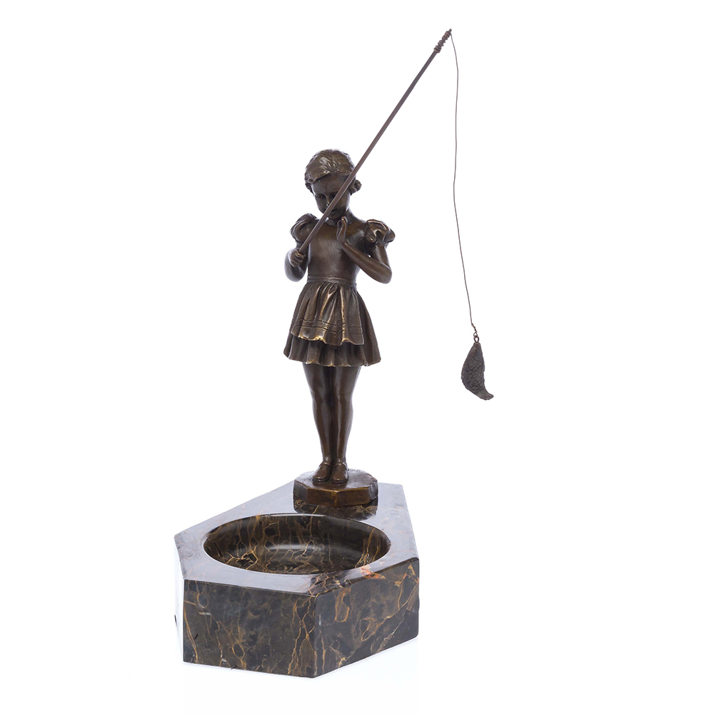 Little Girl Fishing Statue