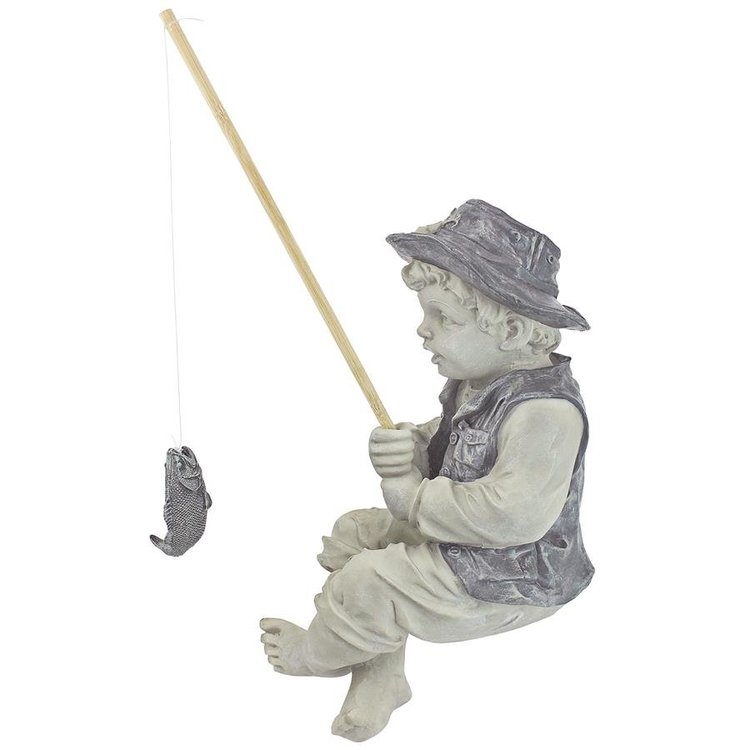 Sitting Fishing Boy Statue