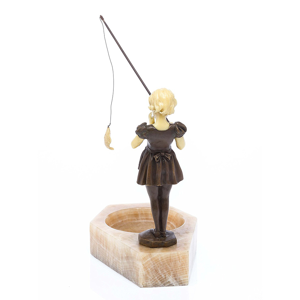 Little Girl Fishing Statue