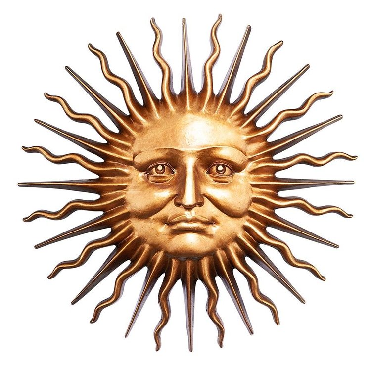 Metal Sun Face Wall Decor