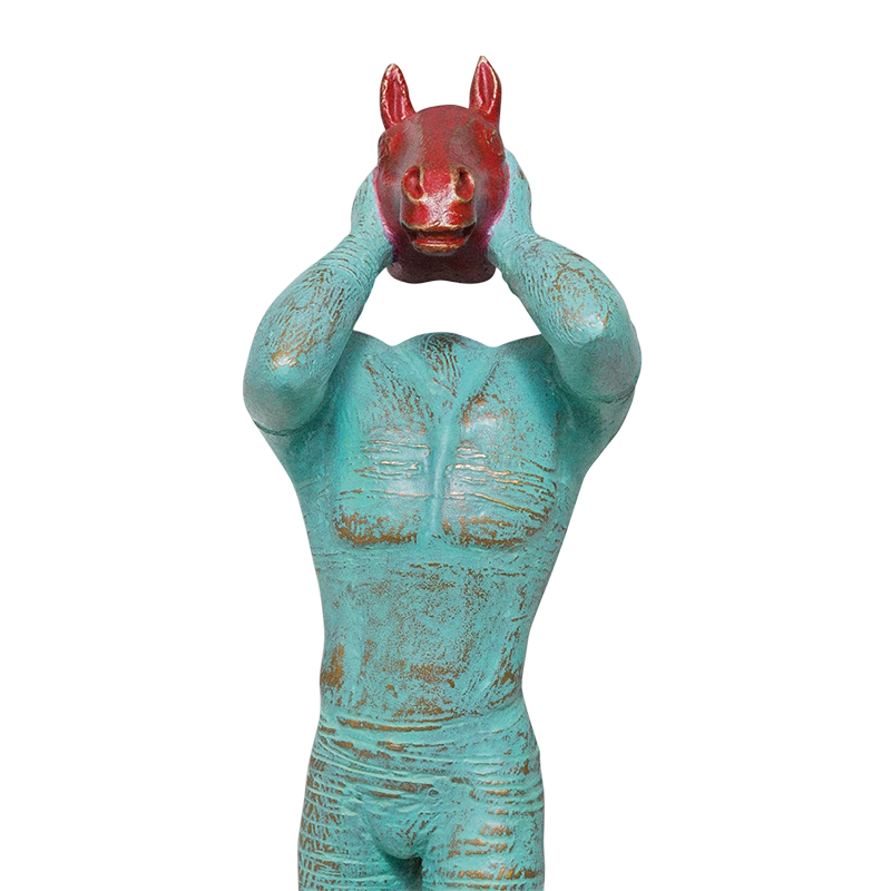 Dog Head Human Body Sculpture