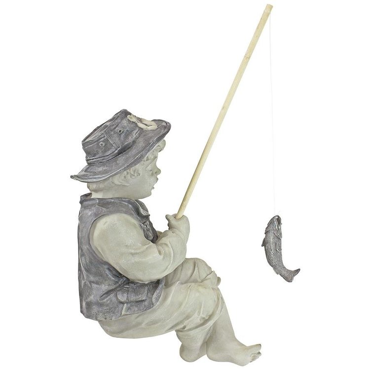 Sitting Fishing Boy Statue