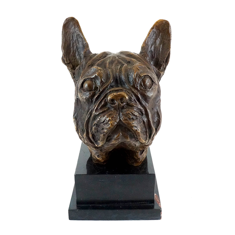 Bulldog Head Statue