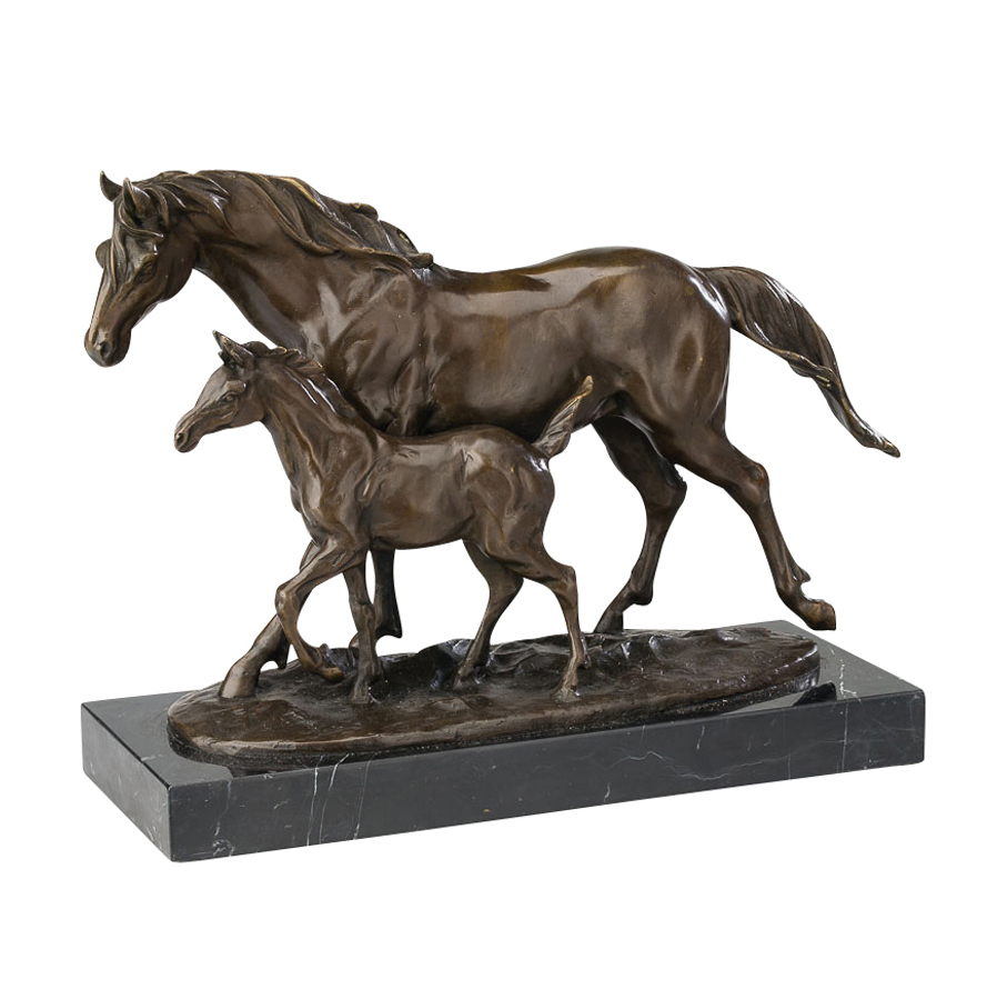 Mare And Foal Statue