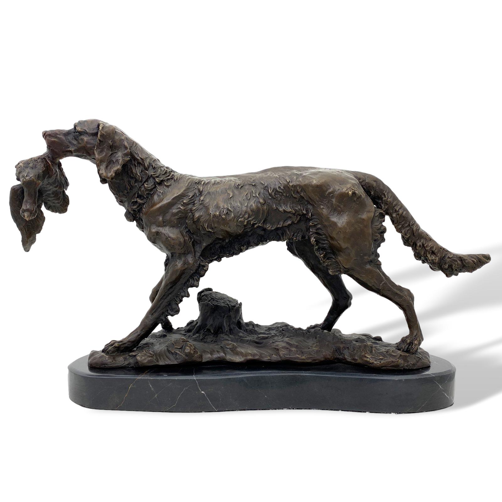 Bronze Hunting Dog Sculpture