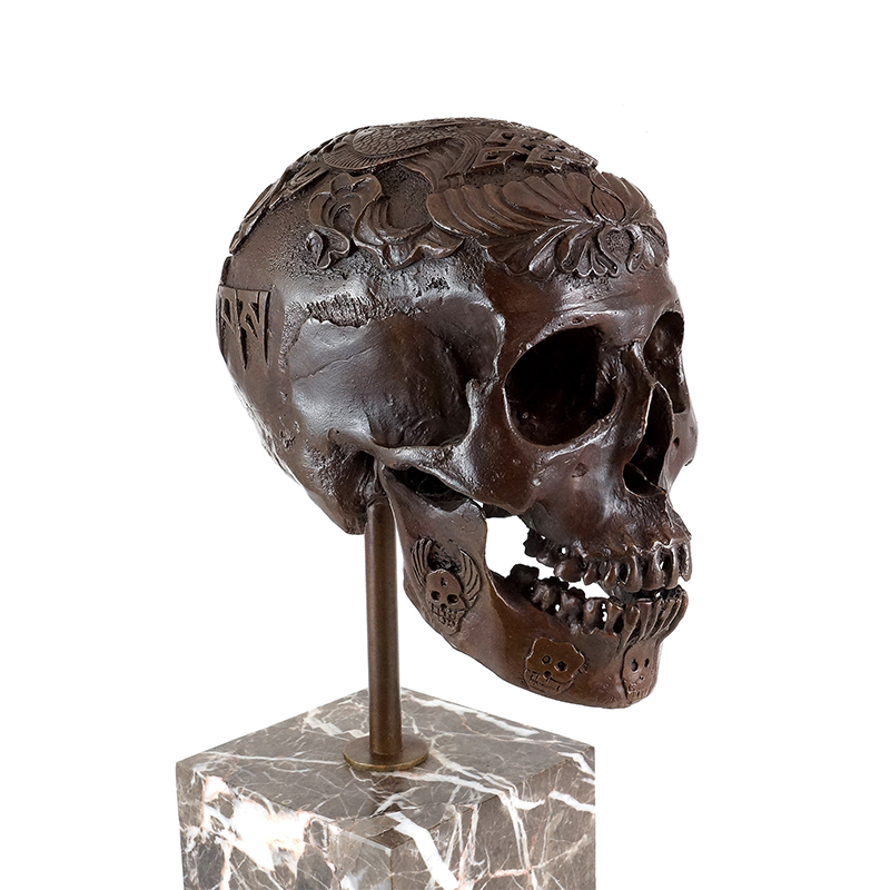 Metal Skull Sculpture