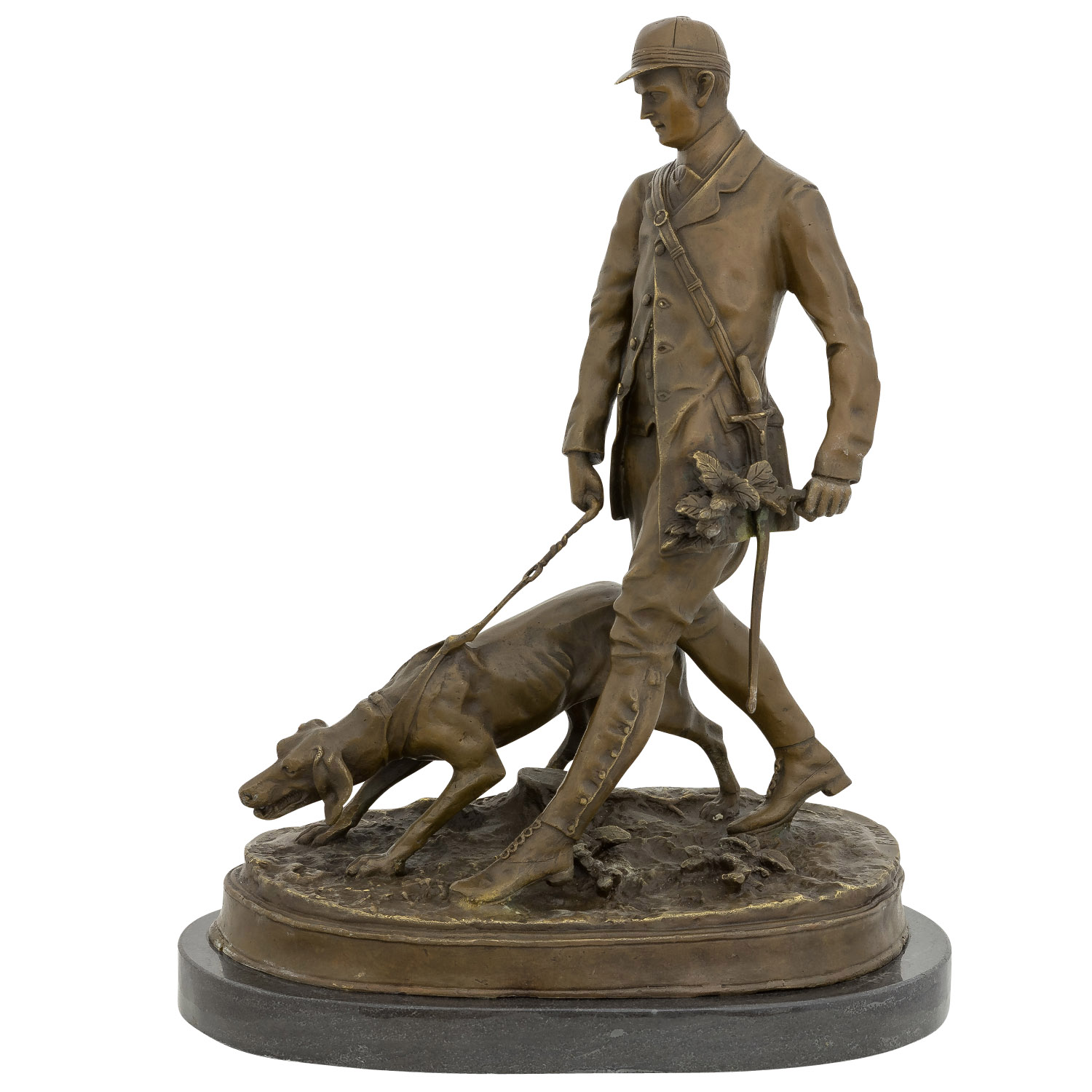 Man And Dog Sculpture