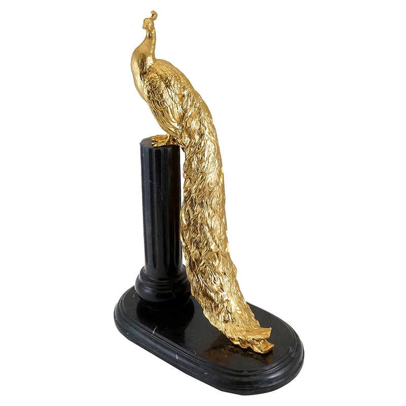 Gold Peacock Statue