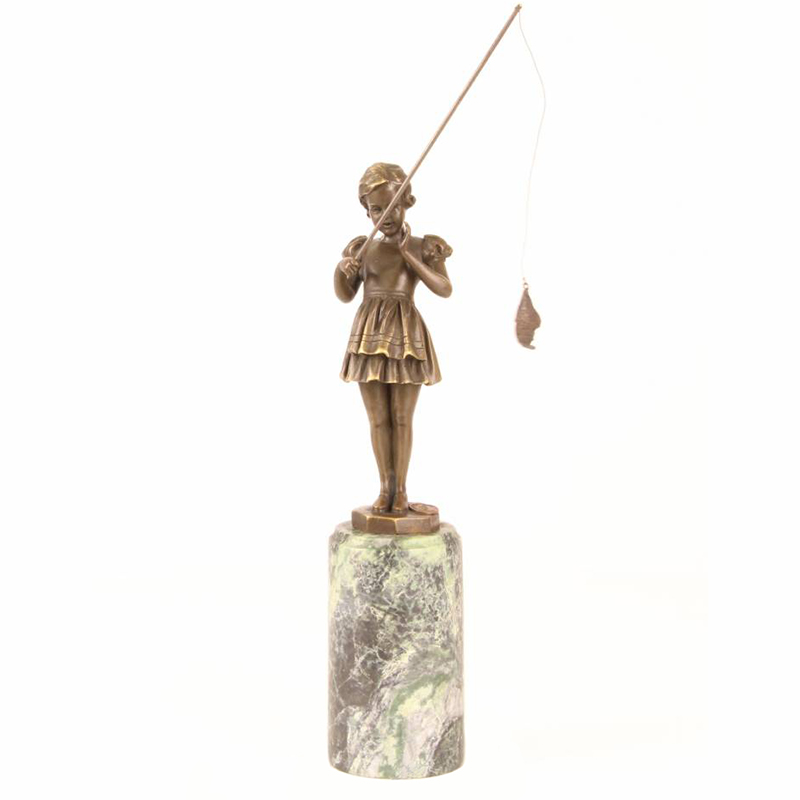 Girl Fishing Statue