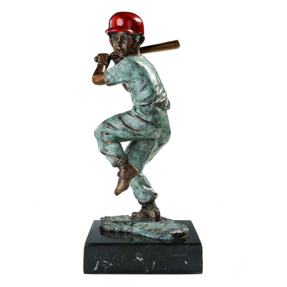 Bronze Baseball Player Statue