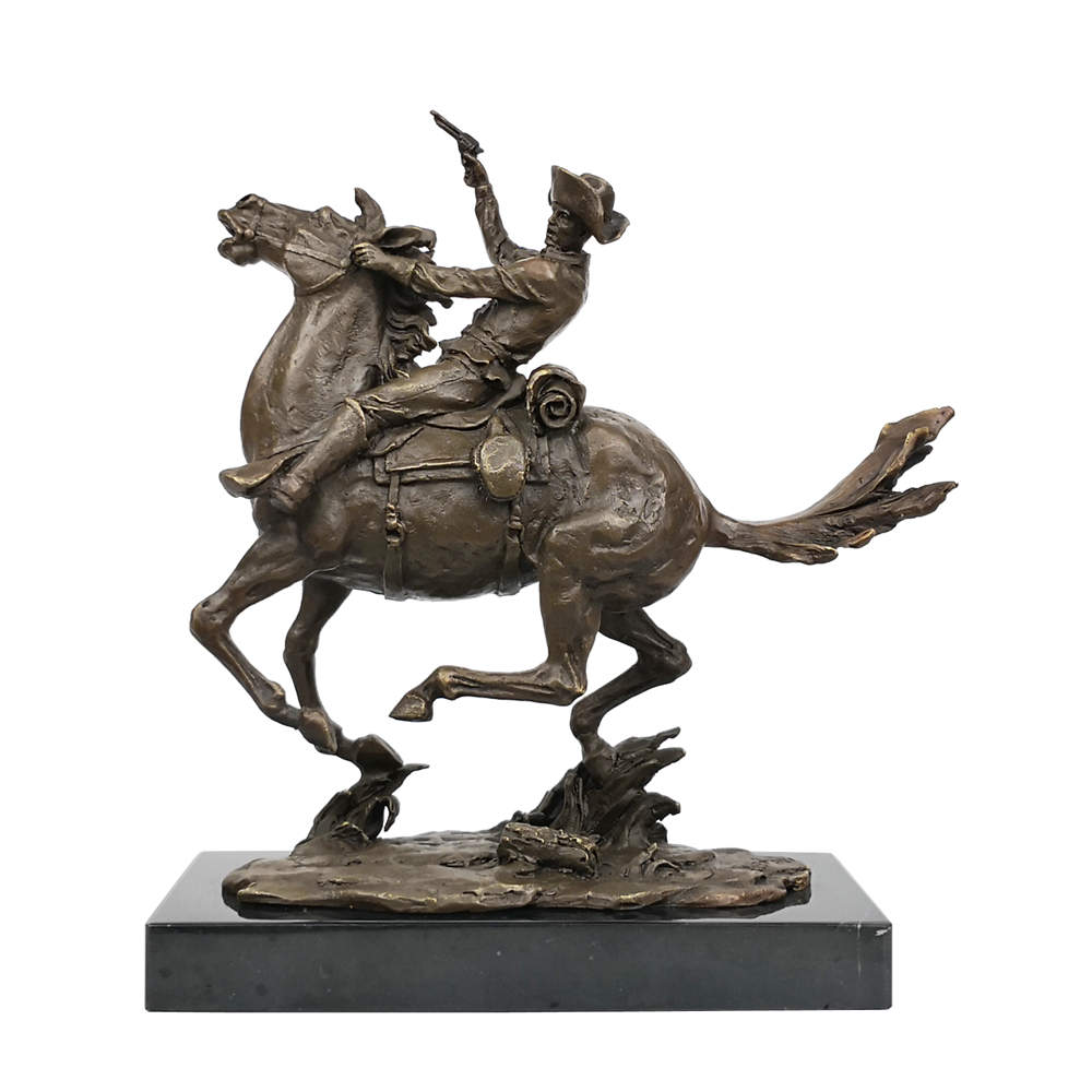 Bronze Cowboy On Horse Statue