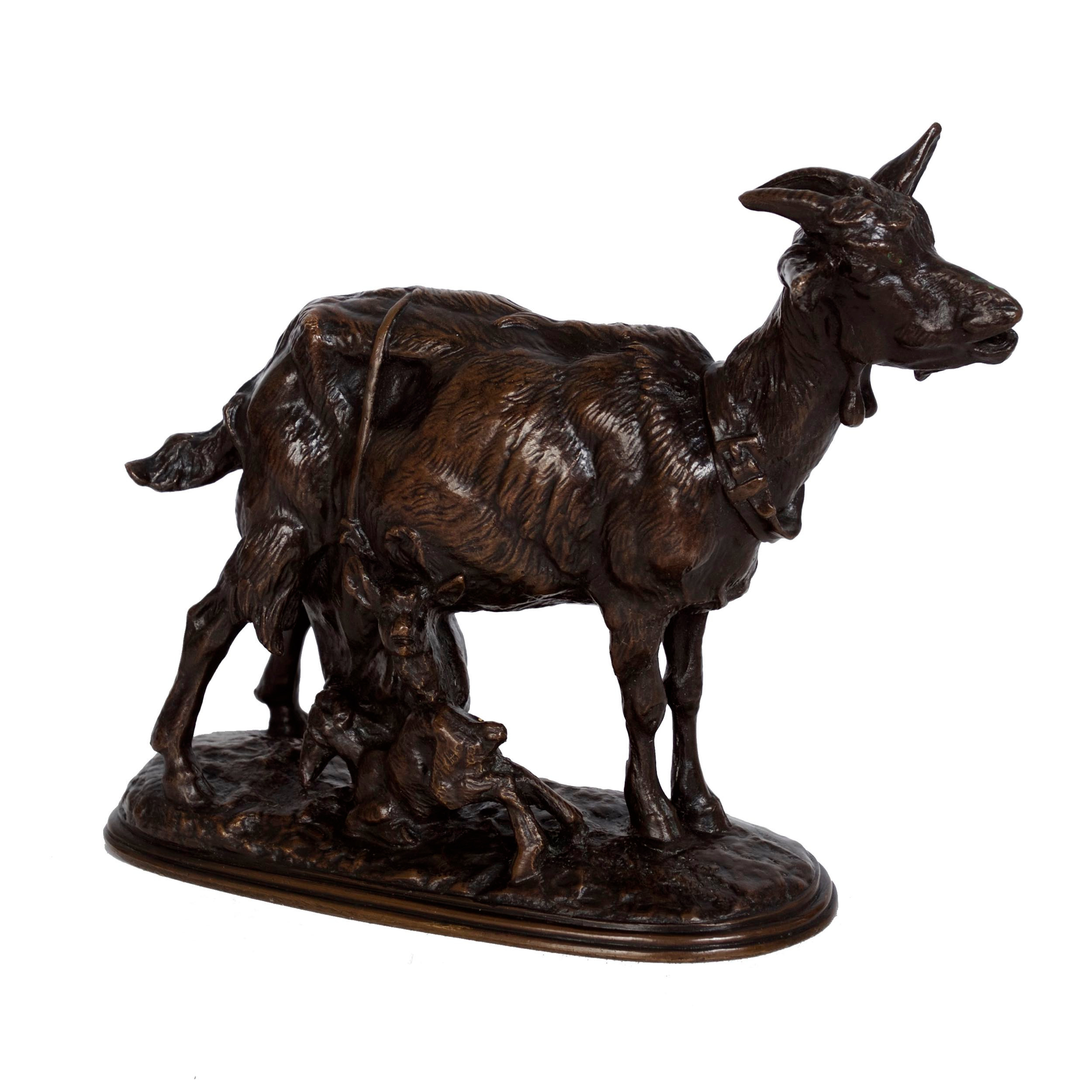 Metal Goat Statue