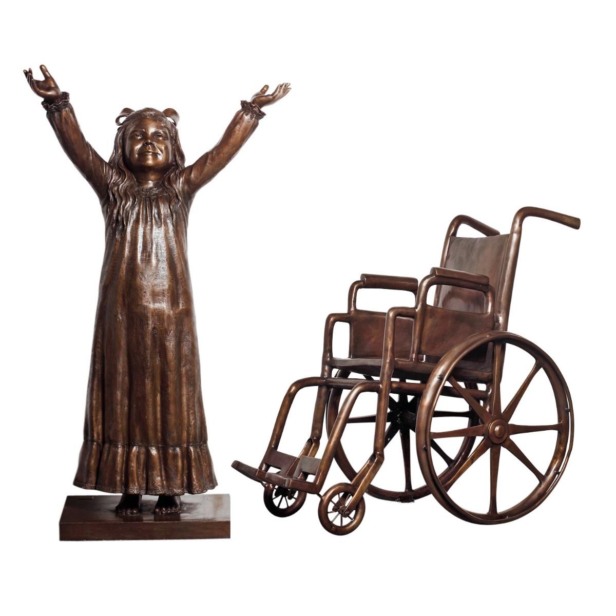 Girl With Wheelchair Statue