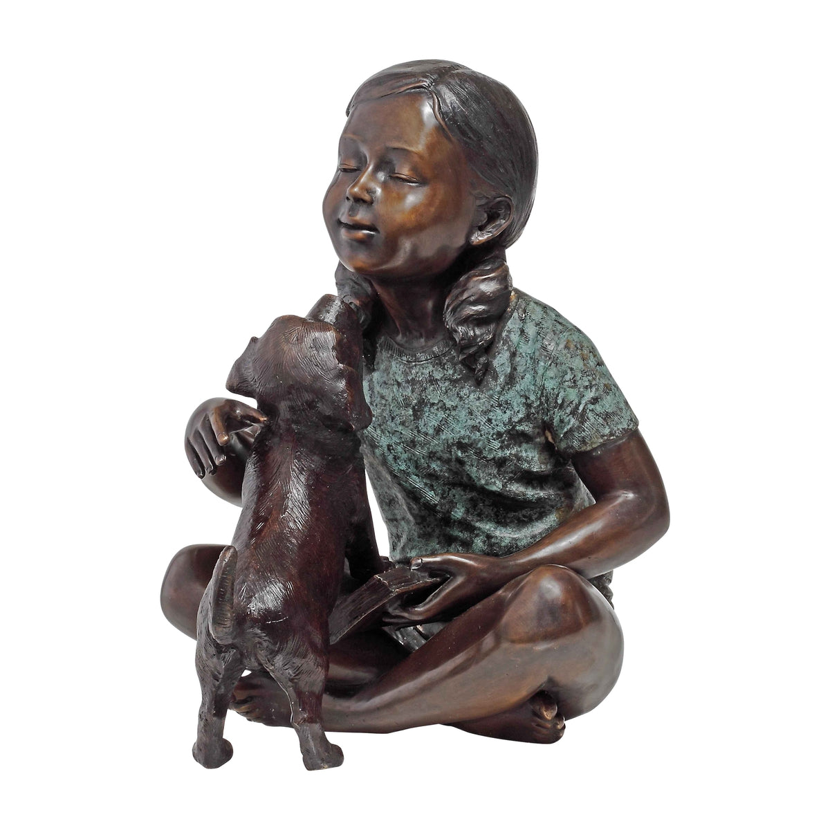 Girl and Dog Sculpture