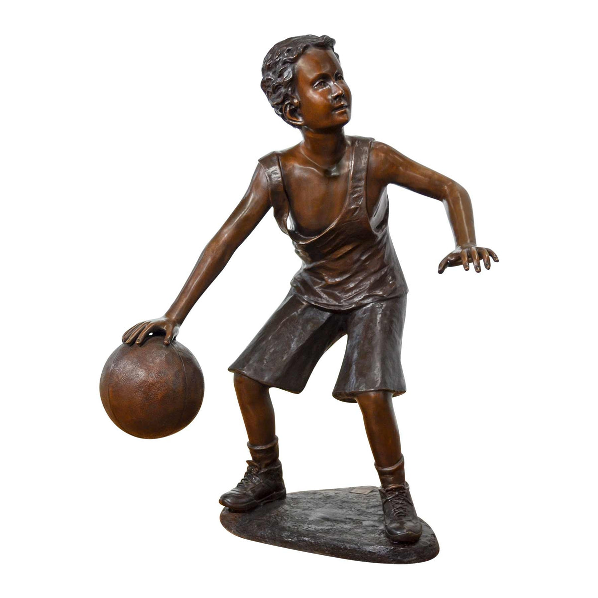 Boy Playing Basketball Sculpture