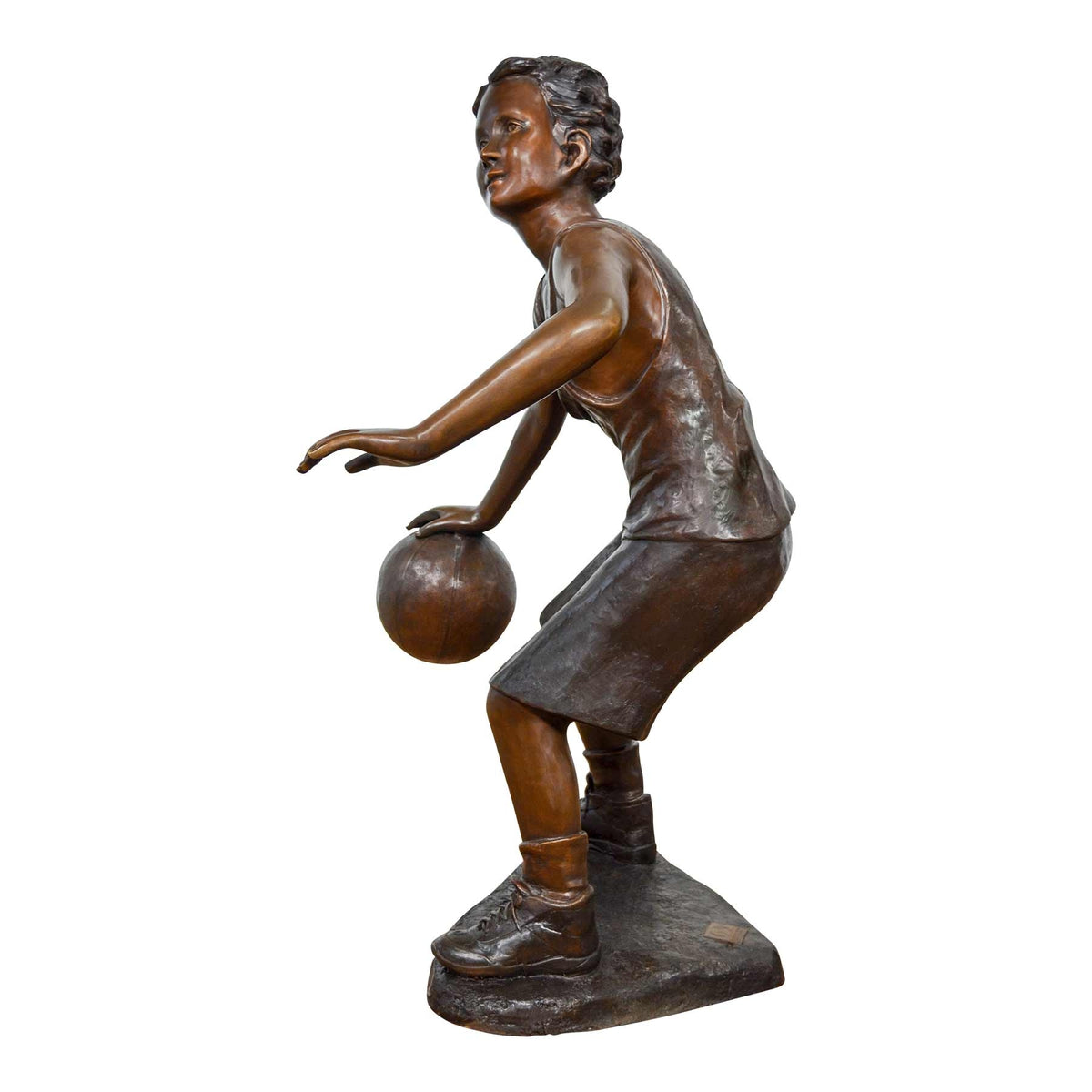 Boy Playing Basketball Sculpture