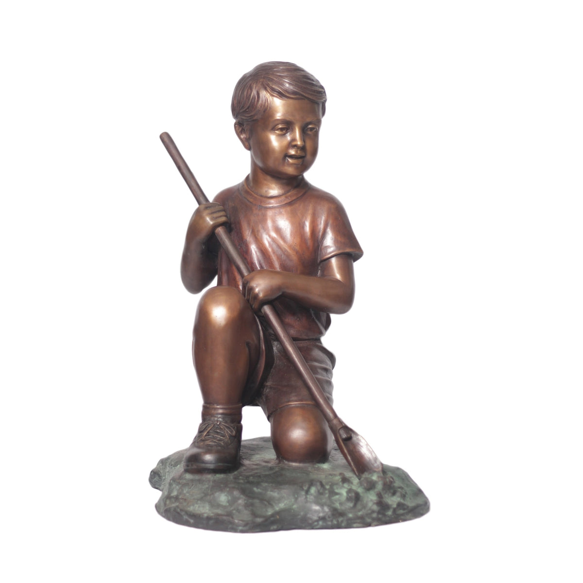 bronze boy garden statues