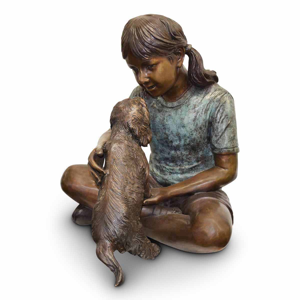Girl With Dog Figurine