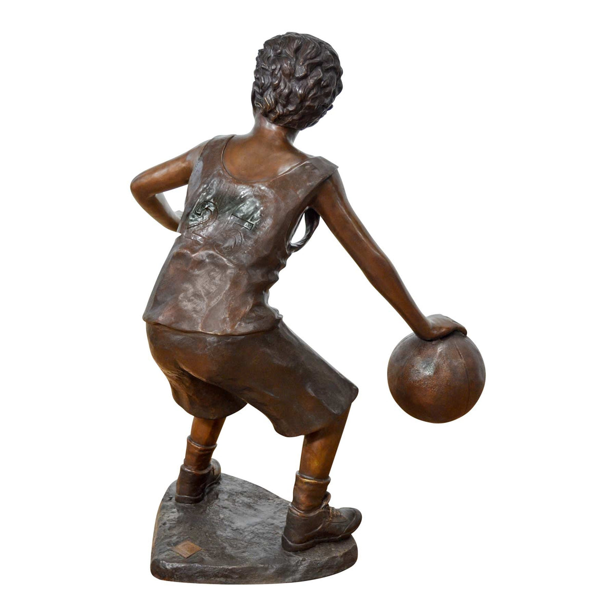 Boy Playing Basketball Sculpture