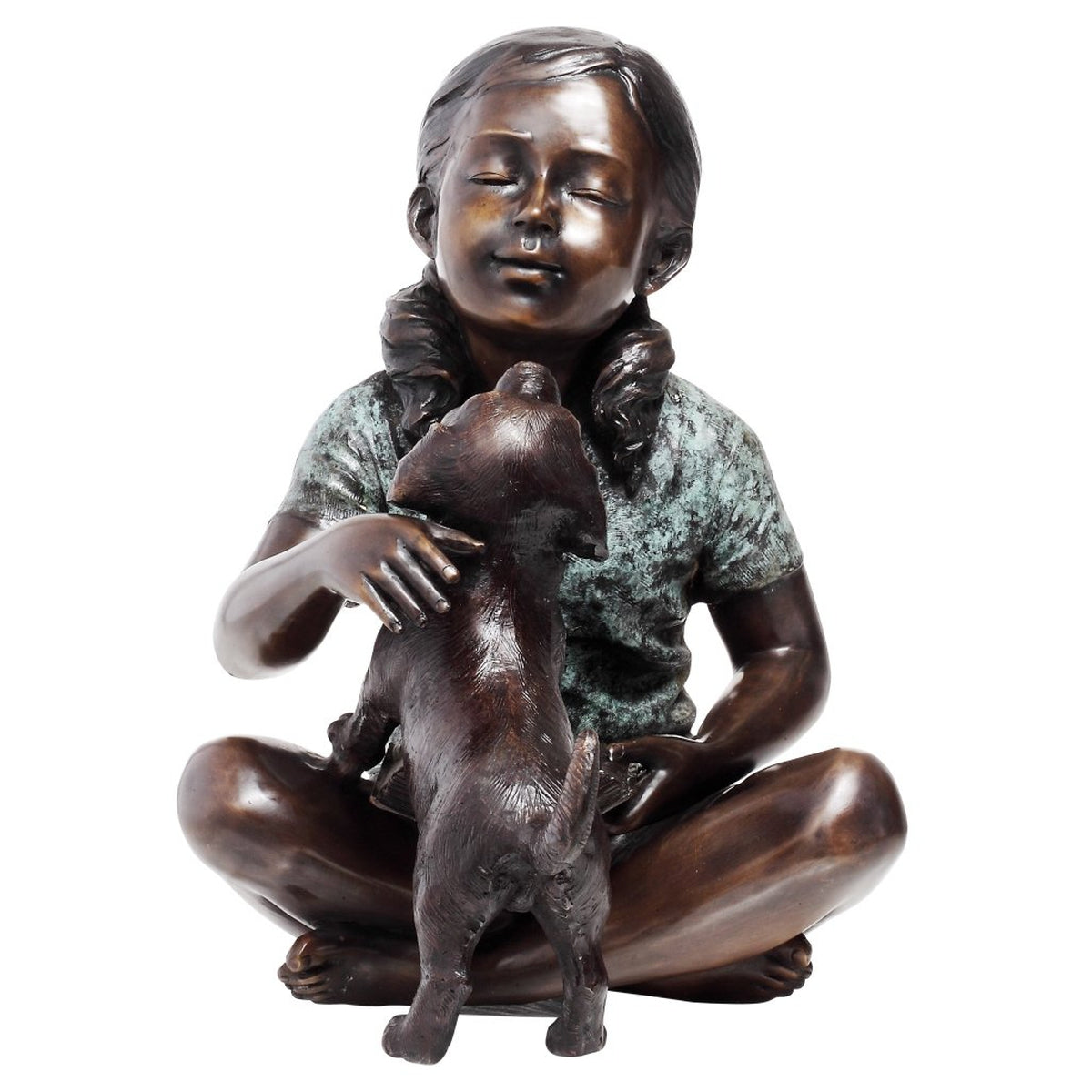 Girl and Dog Sculpture