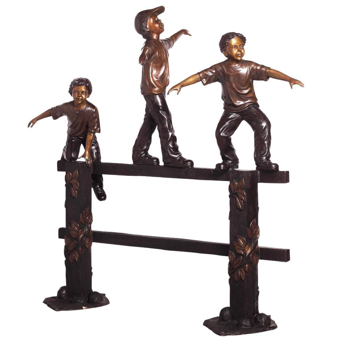 bronze boy playing statues