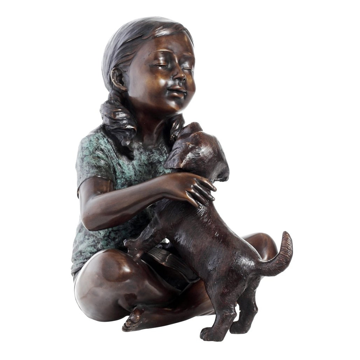 Girl and Dog Sculpture