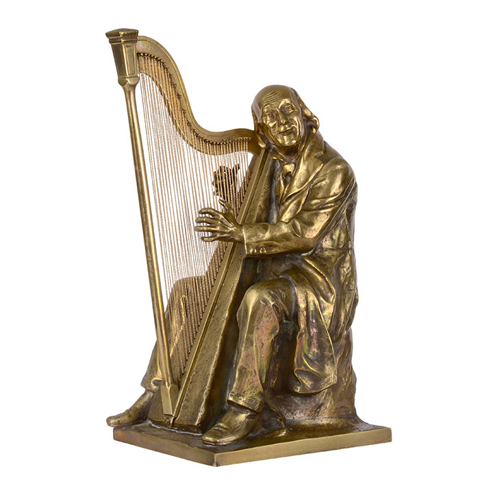 Male Harp Player Sculpture