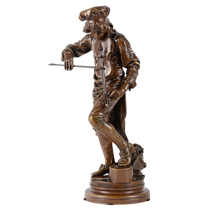 Boy Playing Violin Statue