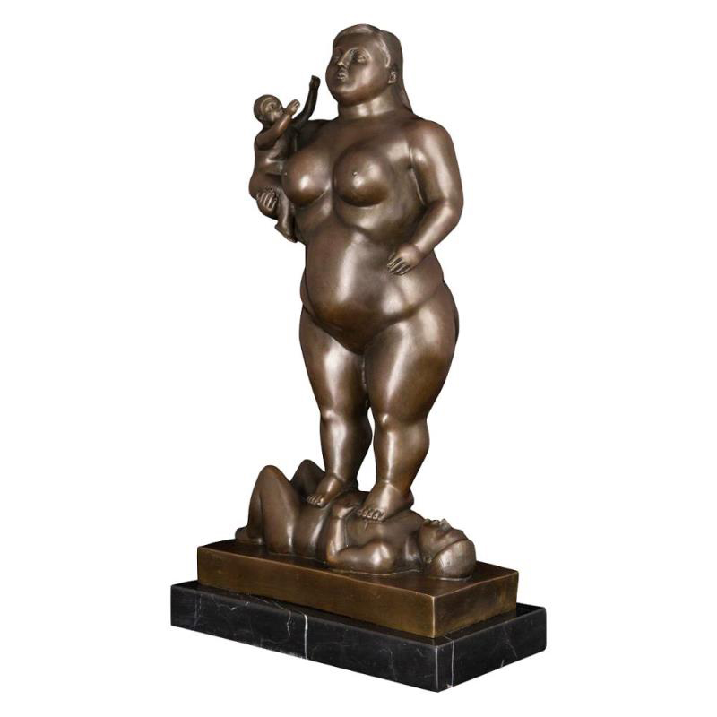 bronze fat lady sculpture