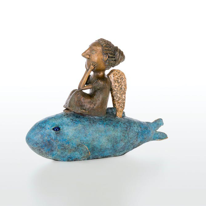 Girl on Fish Statue