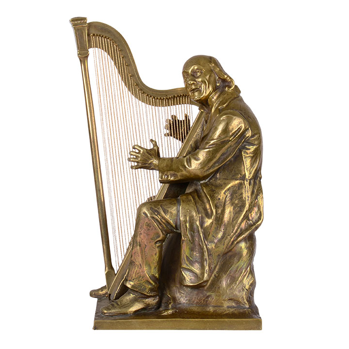 Male Harp Player Sculpture