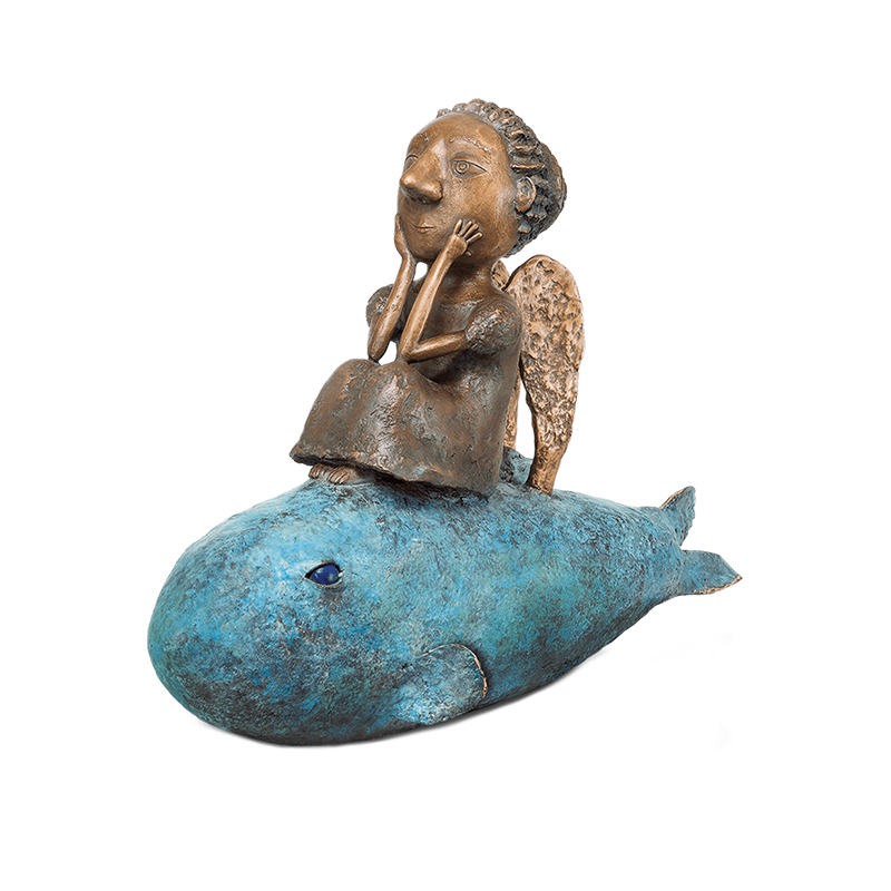Girl on Fish Statue