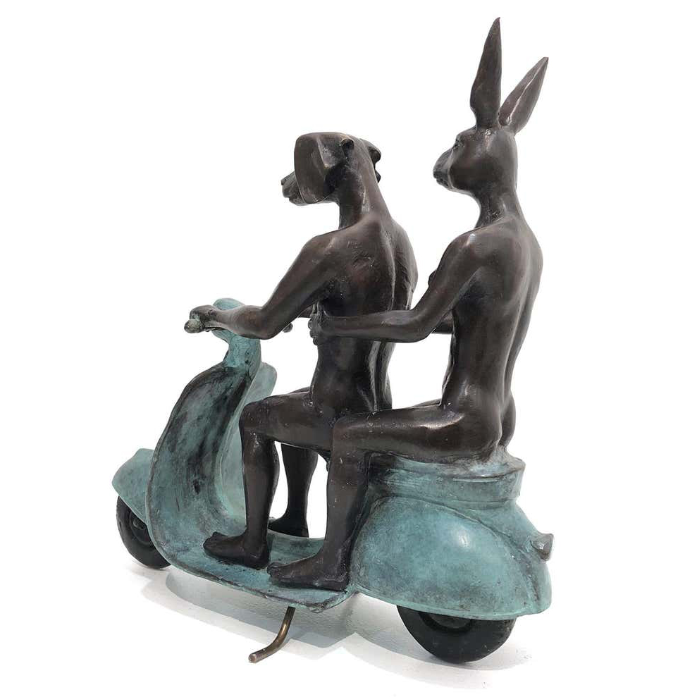 Rabbit and Dog Sculpture