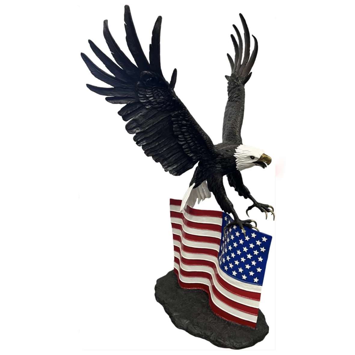 Eagle Statue with American Flag