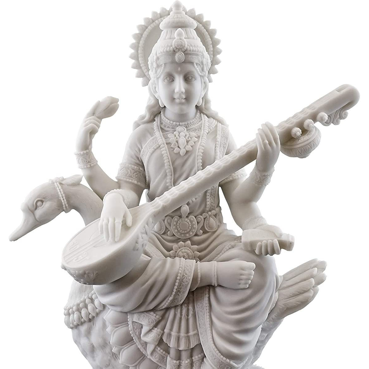 White Marble Saraswati Idol