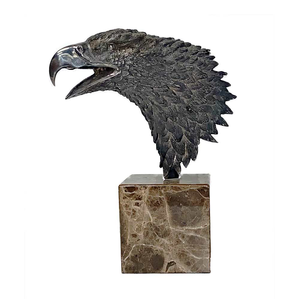 Bronze Eagle Head Sculpture
