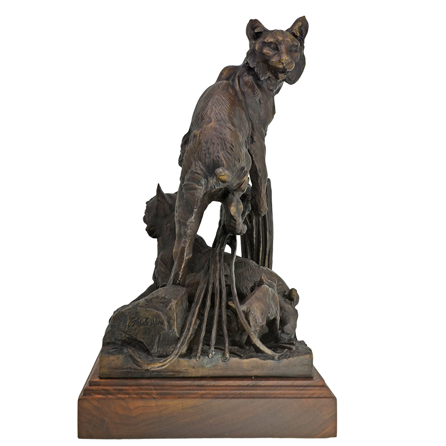 Bronze Bobcat Sculpture