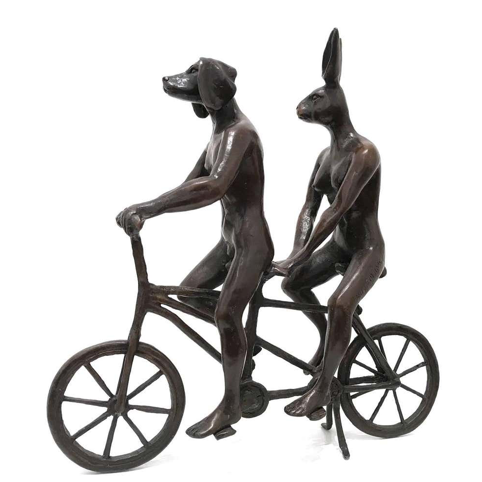 Rabbit and Dog Statue