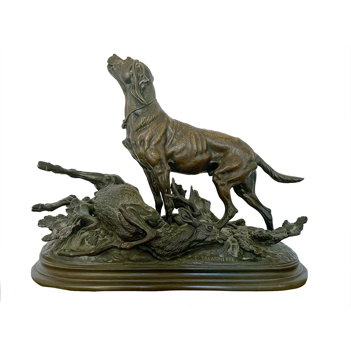 Bronze Hunting Dog Statue