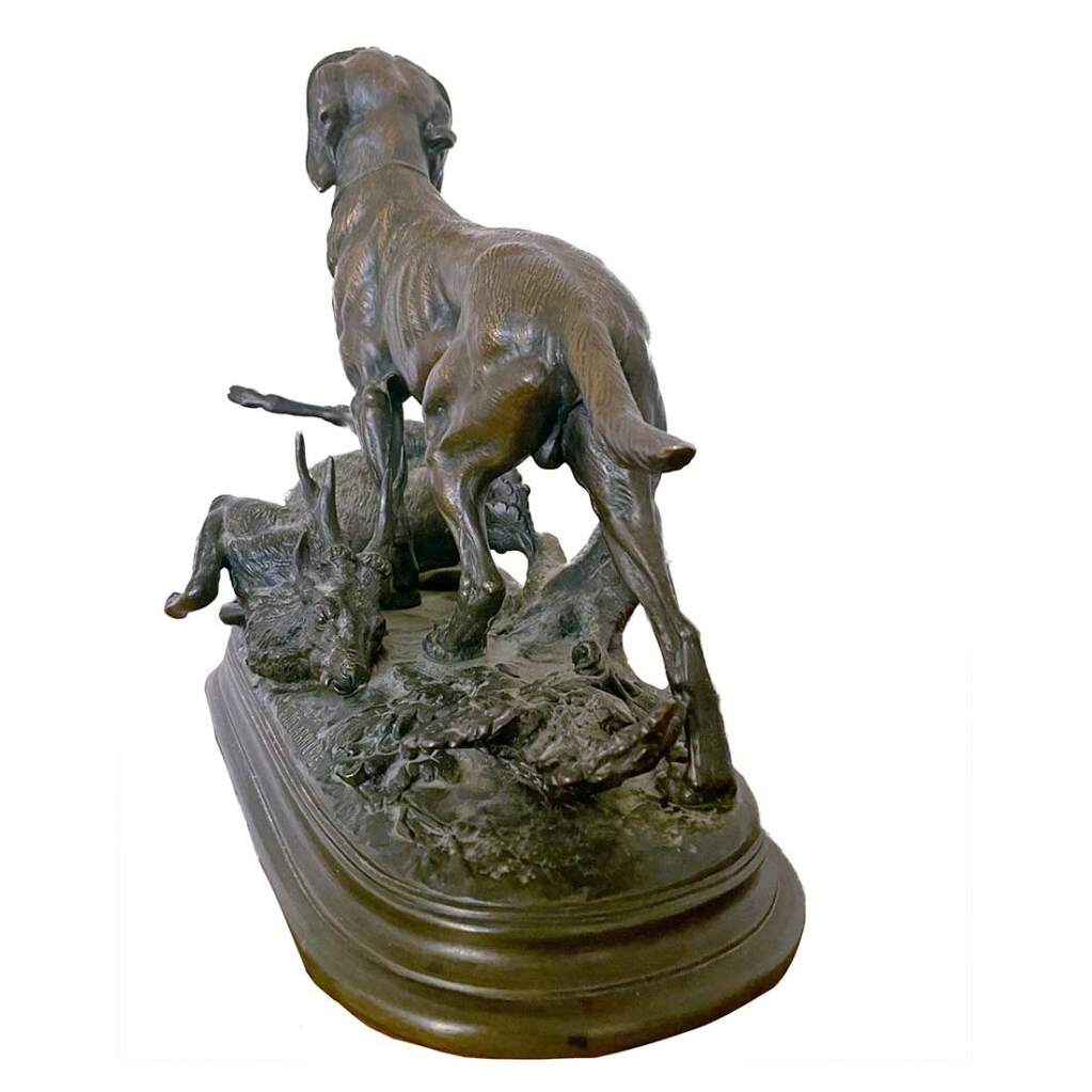 Bronze Hunting Dog Statue