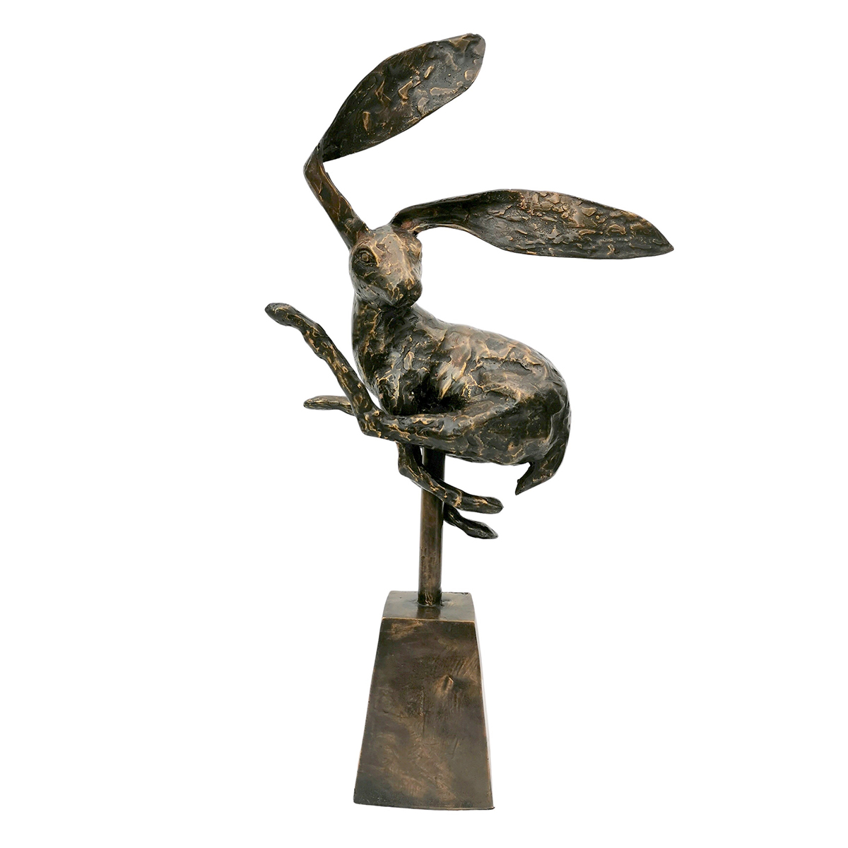 Small Bronze Hare Sculpture