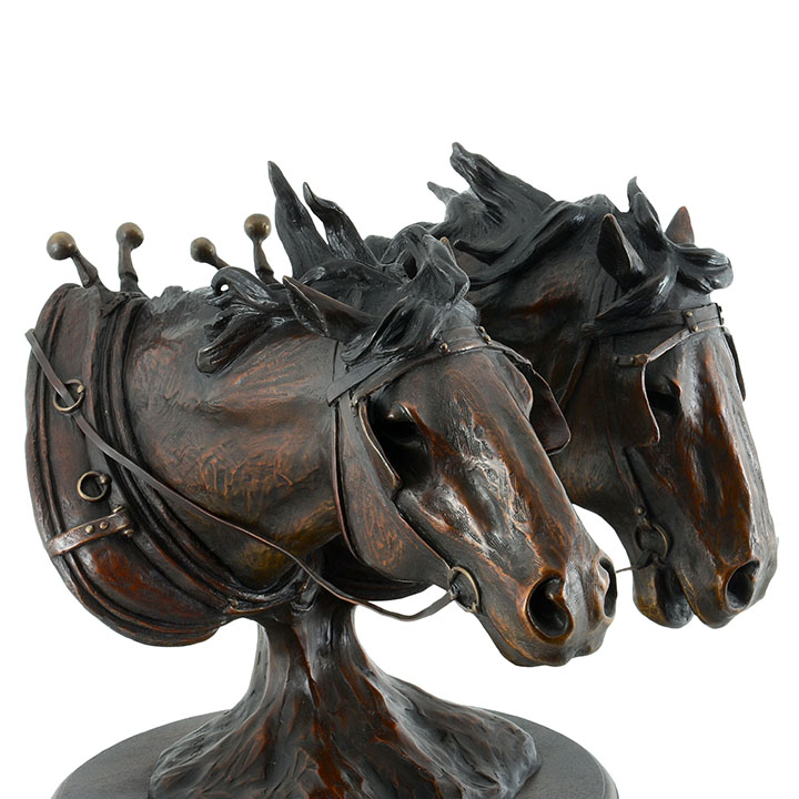 Two Horse Head Sculpture