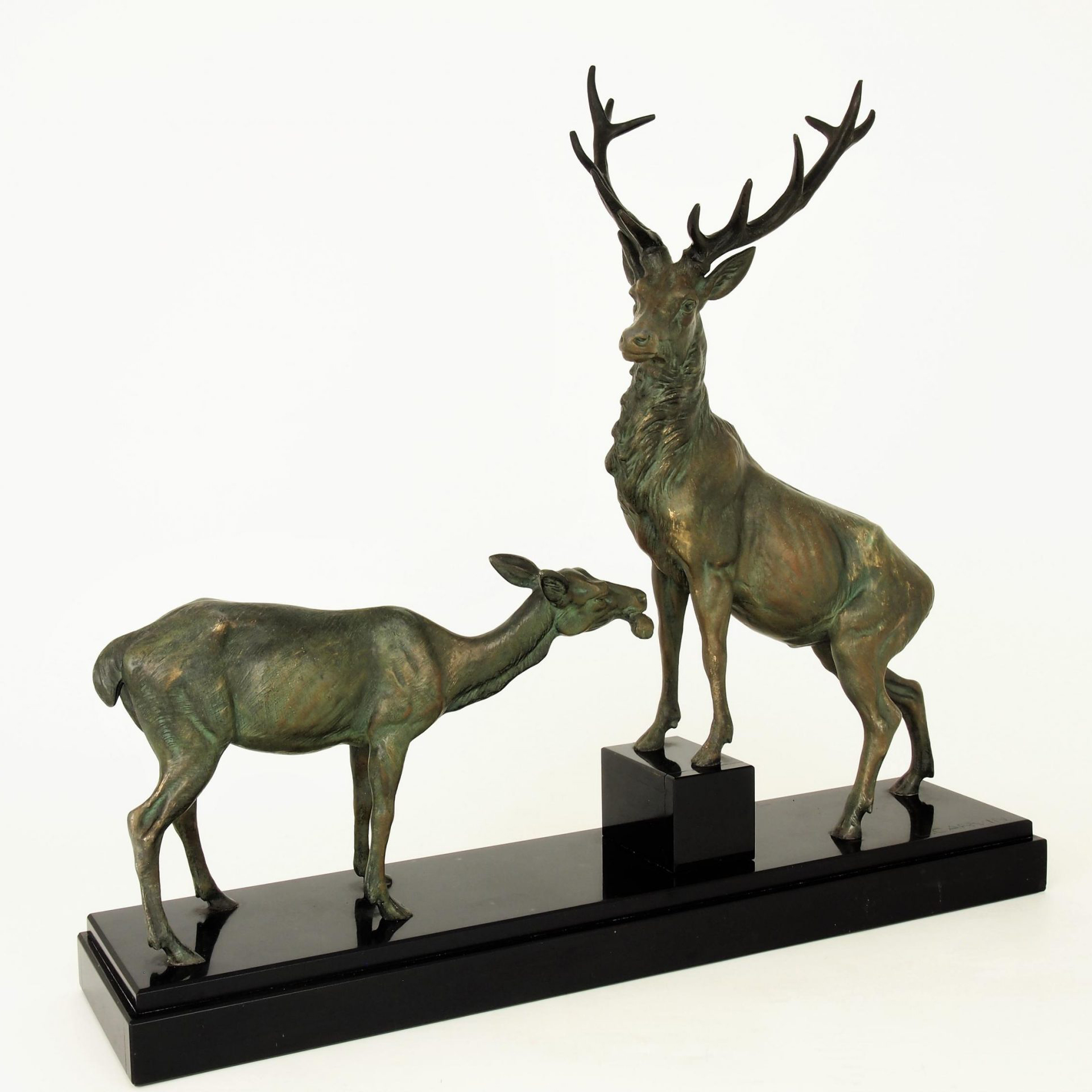 Stag and Doe Statue